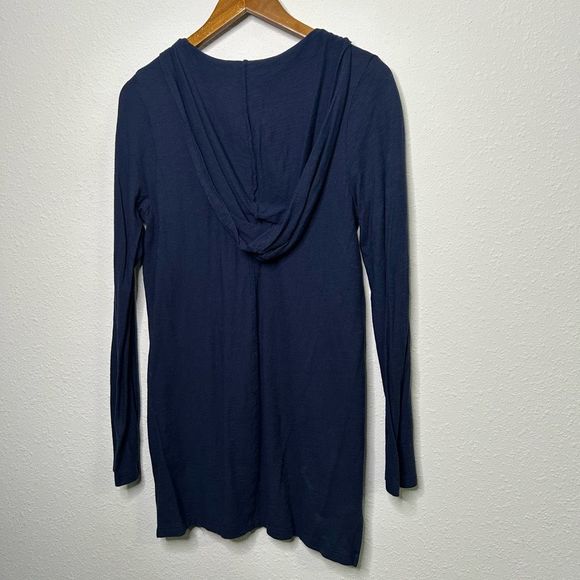 Lilly Pulitzer Women’s Navy Blue Embroidered V Neck Pullover Dress Hoodie Size L - Picture 7 of 13